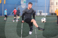 Ukraine vet amputees football team in Kharkiv