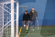 Ukraine vet amputees football team in Kharkiv