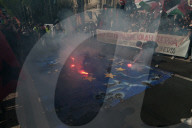 Hundreds Of Striking Students Gather In Front Of The Ministry Of Education In Rome, Italy