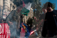 Hundreds Of Striking Students Gather In Front Of The Ministry Of Education In Rome, Italy