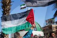 Protests In Yarmouk Camp In Solidarity With Gaza And Daraa