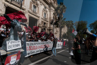 Hundreds Of Striking Students Gather In Front Of The Ministry Of Education In Rome, Italy