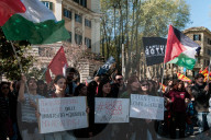 Hundreds Of Striking Students Gather In Front Of The Ministry Of Education In Rome, Italy