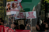 Hundreds Of Striking Students Gather In Front Of The Ministry Of Education In Rome, Italy