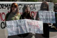 Hundreds Of Striking Students Gather In Front Of The Ministry Of Education In Rome, Italy