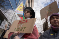 Protest Against Orban's Move To Ban Pride, Warsaw, Poland, On April 5, 2025
