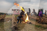 Residents Fire Traditional Cannons At Kuluwung Festival In Indonesia