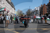 Protesters Belonging To The Pro-Palestine Group 'Youth Demand' Block Roads Near Baker Street And Tower Bridge, London On 5 April 2025
