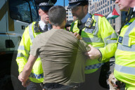 Protesters Belonging To The Pro-Palestine Group 'Youth Demand' Block Roads Near Baker Street And Tower Bridge, London On 5 April 2025