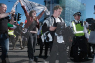 Protesters Belonging To The Pro-Palestine Group 'Youth Demand' Block Roads Near Baker Street And Tower Bridge, London On 5 April 2025