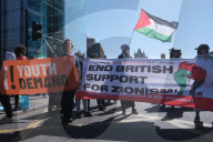 Protesters Belonging To The Pro-Palestine Group 'Youth Demand' Block Roads Near Baker Street And Tower Bridge, London On 5 April 2025