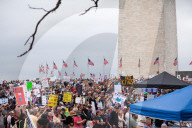 More than 100,000  protest Trump’s authoritarian funding and job cuts in Washington, DC