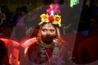 Kumari Puja Ritual As Part Of The Annual Hindu Festival Of Ram Navami In Kolkata, India