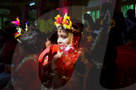 Kumari Puja Ritual As Part Of The Annual Hindu Festival Of Ram Navami In Kolkata, India