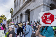 Thousands Of Californians Participate In The Nationwide Hands Off Protest, In Front Of The State's Capital In Sacramento