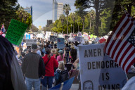 Thousands Of Californians Participate In The Nationwide Hands Off Protest, In Front Of The State's Capital In Sacramento