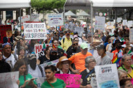 Hands Off! Anti-Trump Protest At Houston City Hall  
