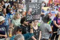 Hands Off! Anti-Trump Protest At Houston City Hall  