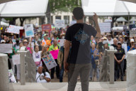 Hands Off! Anti-Trump Protest At Houston City Hall  