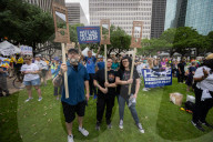 Hands Off! Anti-Trump Protest At Houston City Hall  
