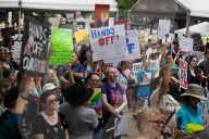 Hands Off! Anti-Trump Protest At Houston City Hall  