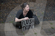 Hands Off! Anti-Trump Protest At Houston City Hall  