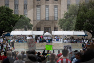 Hands Off! Anti-Trump Protest At Houston City Hall  