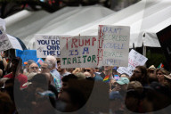 Hands Off! Anti-Trump Protest At Houston City Hall  
