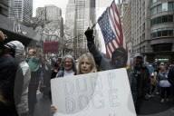 NY: Day Of Action Protest Against The Trump Administrationa And DOGE