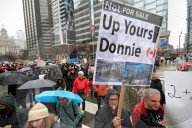 A ''Hands Off!'' Demonstration Is Held In Toronto, Canada