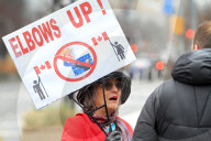 A ''Hands Off!'' Demonstration Is Held In Toronto, Canada