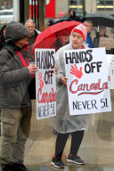 A ''Hands Off!'' Demonstration Is Held In Toronto, Canada
