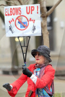 A ''Hands Off!'' Demonstration Is Held In Toronto, Canada