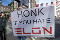 Tesla Take Down Protest Oxford Street
