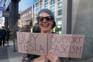 Tesla Take Down Protest Oxford Street