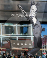 Tesla Take Down Protest Oxford Street