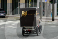 UPS Electric Cargo Bike On City Street