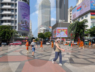 Sanitation Workers Sweep Streets In Ho Chi Minh City