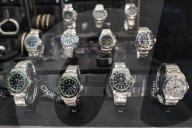 Luxury Rolex Watches Displayed In High-End Jewelry Store Window