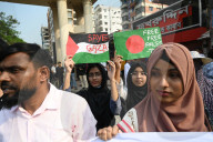 Protest Against Condemning Israel's Brutal Attacks On Palestinians In Gaza, In Dhaka. 