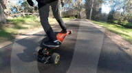 Performance electric skateboard inspired by F-1