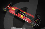 Performance electric skateboard inspired by F-1