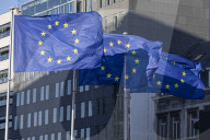 EU Flags In Europe