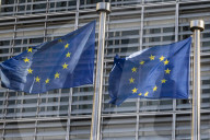 EU Flags In Europe