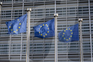 EU Flags In Europe