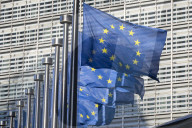 EU Flags In Europe