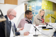 Daniel Kebede, general secretary of the National Education Union speaks at Mander Hall, NEU Headquarters, London,UK. 