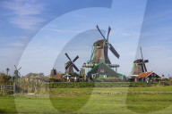 Traditional Dutch Windmills Of The Zaanse Schans Open Air Museum