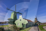 Traditional Dutch Windmills Of The Zaanse Schans Open Air Museum