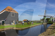 Traditional Dutch Windmills Of The Zaanse Schans Open Air Museum